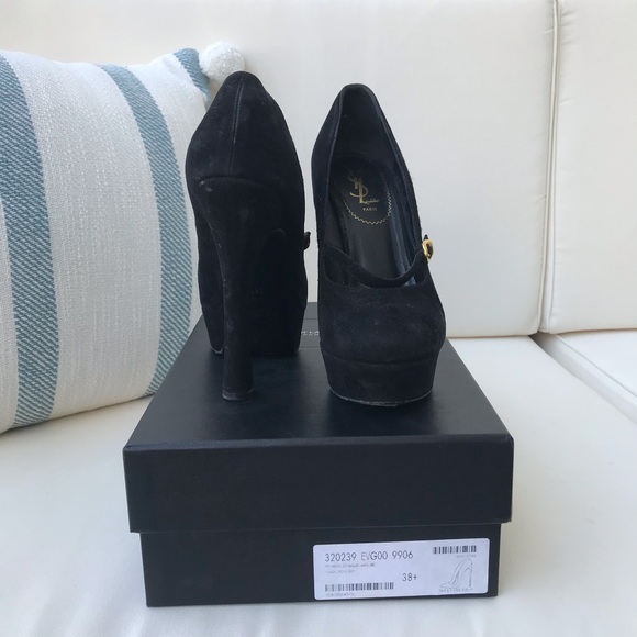 Black Suede Saint Laurent Heels - Picture 2 of 5